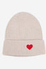 Austin Cream/Red Heart Embroidered Beanie Hat - Hauslife