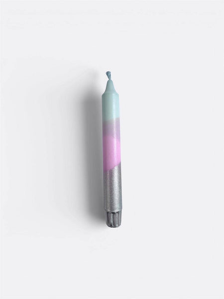 Baby Blue, Lilac, Pink & Silver Pastel Hand Dipped Candles  - Hauslife