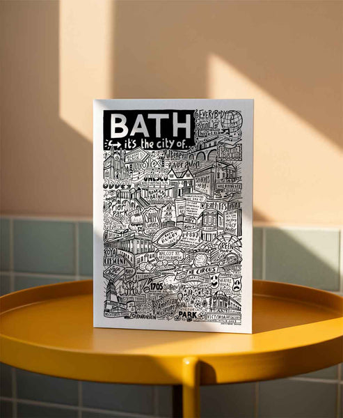 Bath Landmarks Illustration Greetings Card - Hauslife