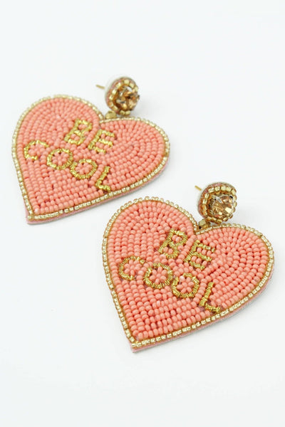 'Be Cool' Heart Earrings - Coral - Hauslife
