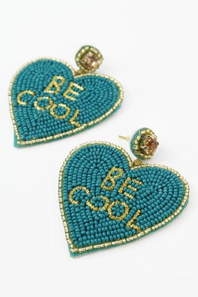 'Be Cool' Heart Earrings - Teal - Hauslife