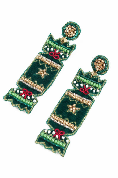 Beaded Christmas Cracker Earrings - Hauslife
