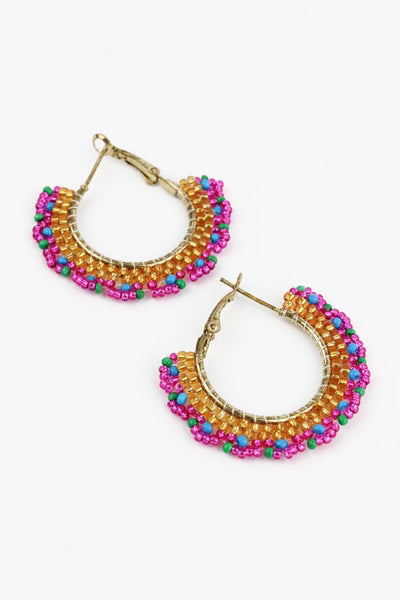 Beaded Hoop Earrings - Hauslife