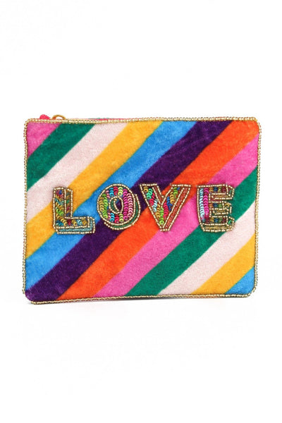 Beaded 'LOVE' Rainbow Pouch - Hauslife