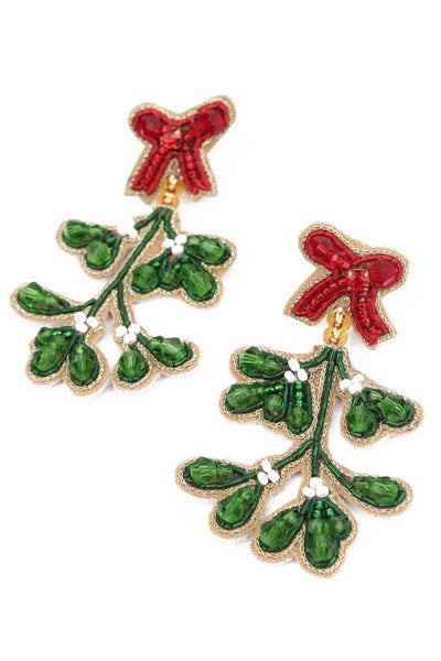 Beaded Mistletoe Earrings - Hauslife