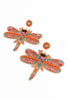 Beaded Pink Dragonfly Earrings - Hauslife