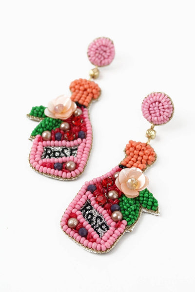 Beaded Rosé Earrings - Hauslife