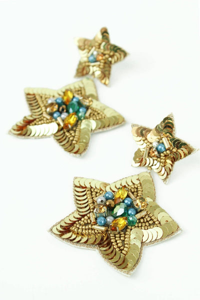 Beaded Sequin Party Star Earrings - Hauslife
