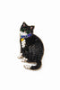 BLACK AND WHITE CAT BROOCH - Hauslife