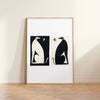 Black And White Dogs Art Print - Hauslife