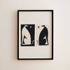 Black And White Dogs Art Print - Hauslife