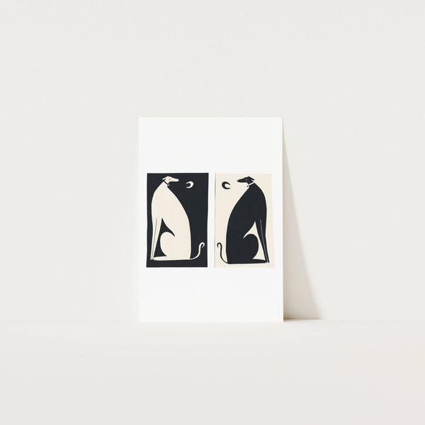 Black And White Dogs Art Print - Hauslife