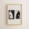 Black And White Dogs Art Print - Hauslife