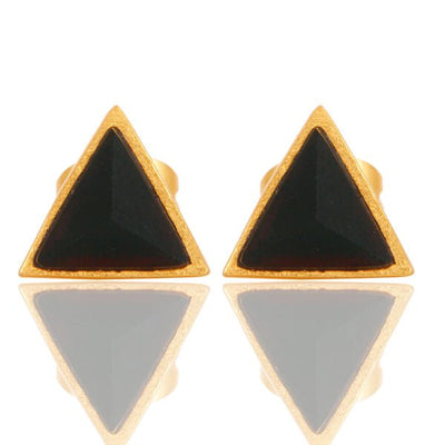 Black Onyx Triangle Earrings - Hauslife