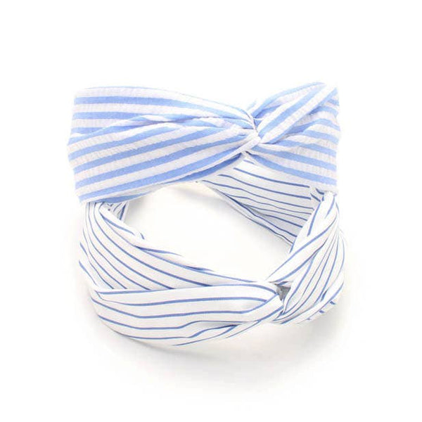 Blue and White striped twist top aliceband - Hauslife