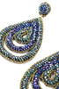 Blue Beaded Teardrop Earrings - Hauslife