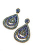 Blue Beaded Teardrop Earrings - Hauslife