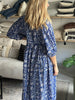 Blue Handblock Maxi Dress - Hauslife