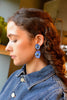 Blue Pansy Beaded Flower Earrings - Hauslife
