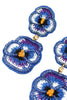 Blue Pansy Beaded Flower Earrings - Hauslife