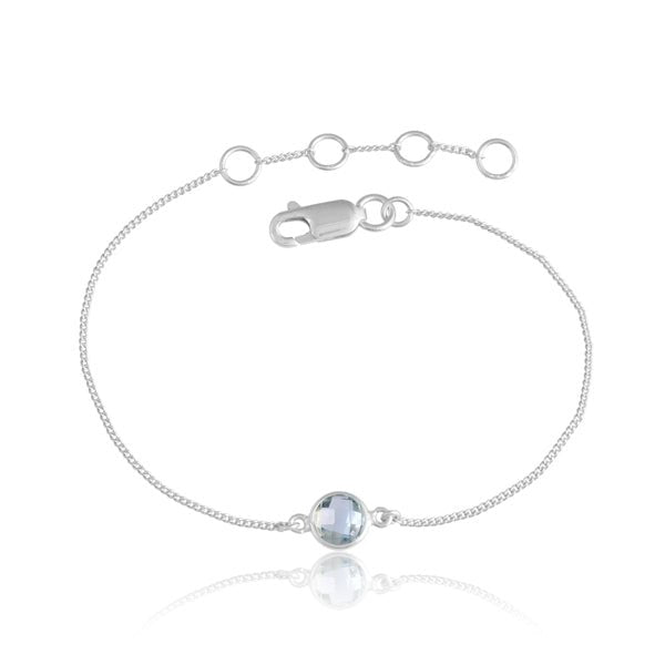Blue Topaz Bracelet with Sterling Silver Chain - Hauslife