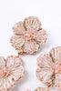 Blush Pink Floral Drop Beaded Earrings - Hauslife