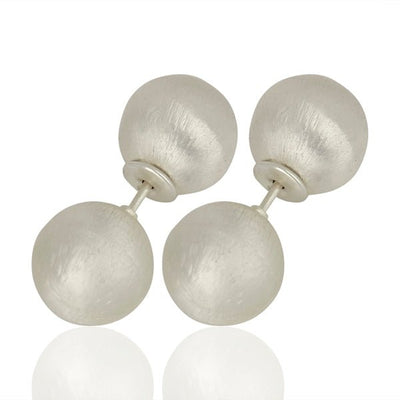 Brushed Silver Double Earrings - Hauslife