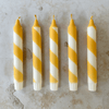 Butter Yellow & White Candy Cane Stripe Hand Dipped Candles  - Hauslife