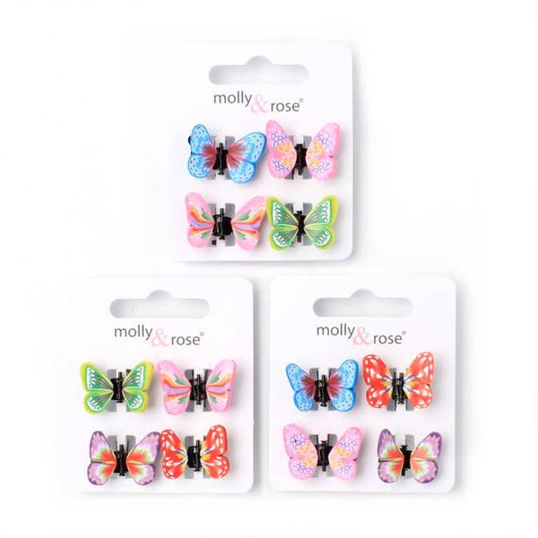 Card of 4 fimo style butterfly mini clamps. 1cm - Hauslife