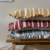 Carmon Stripe Ruffle Cushion - Ochre - Hauslife