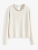 Celeste Rhinestone Collar Jumper – Cream - Hauslife