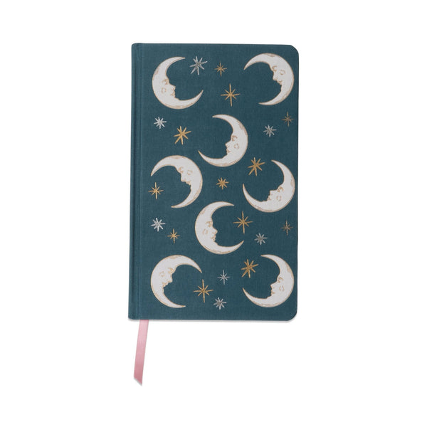 Celestial Bookcloth Journal - Teal Moon - Hauslife