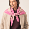 Check Triangle Heavyweight Scarf in Pink/Cream - Hauslife
