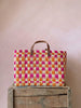 Chequered Reed Basket, Pink + Orange - Hauslife
