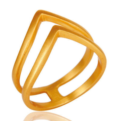 Chevron 14ct Gold Ring - Hauslife