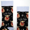 Christmas Highland Cow Socks | Bamboo Socks | Blue Socks - Hauslife