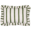 Connie Striped Ruffle Cushion - Moss - Hauslife