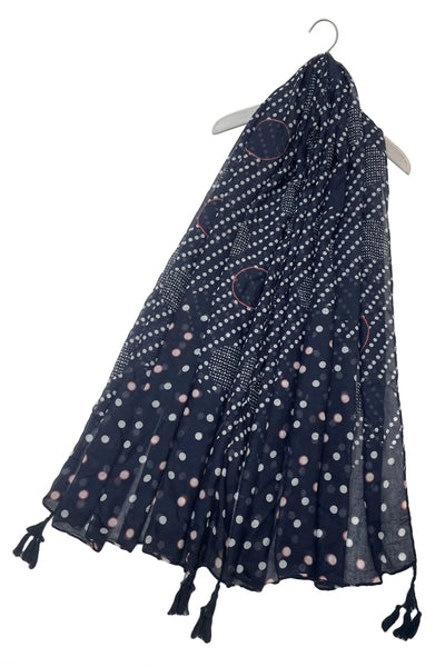 Contrast Polka Print Scarf - Hauslife