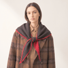 Contrast Trim Triangle Heavyweight Scarf in Brown/Red - Hauslife