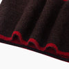 Contrast Trim Triangle Heavyweight Scarf in Brown/Red - Hauslife
