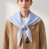 Contrast Trim Triangle Heavyweight Scarf in Light Blue/Cream - Hauslife