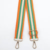 Contrasting Chevron Stripes Bag Strap in Orange & Green - Hauslife