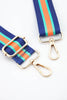 Contrasting Colourblock Striped Bag Strap in Orange & Navy - Hauslife