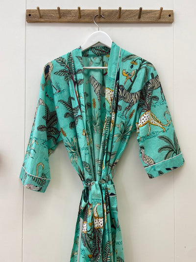 Cotton Kimono - Aqua Jungle - Hauslife