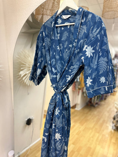 Cotton Kimono - Blue Flora and Ferns - Hauslife