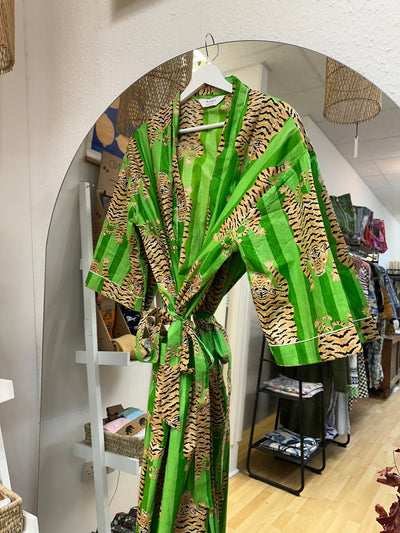 Cotton Kimono - Bold Green Tiger - Hauslife
