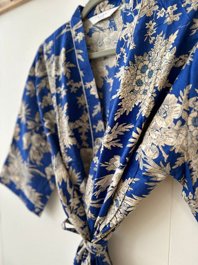 Cotton Kimono - Cobalt Toile de Jouy - Hauslife