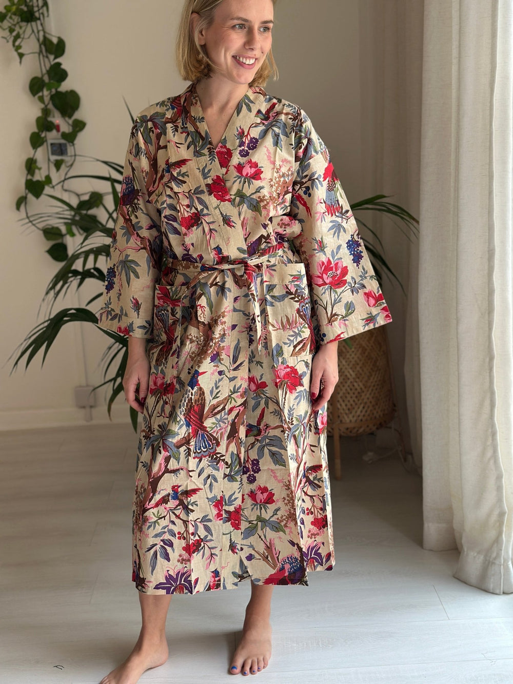 Cotton Kimono - Cream Botanical - Hauslife
