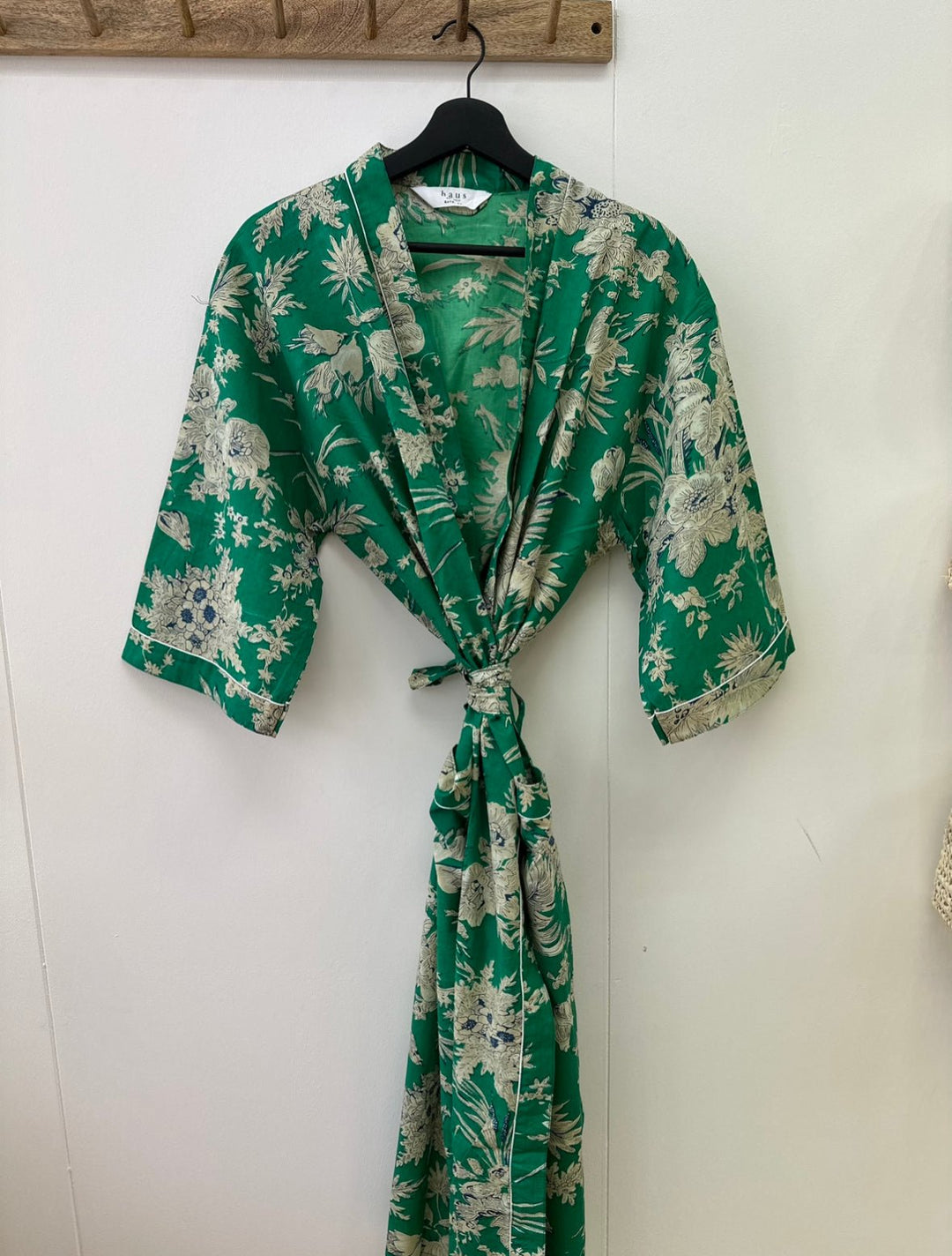 Cotton Kimono - Emerald Toile de Jouy - Hauslife