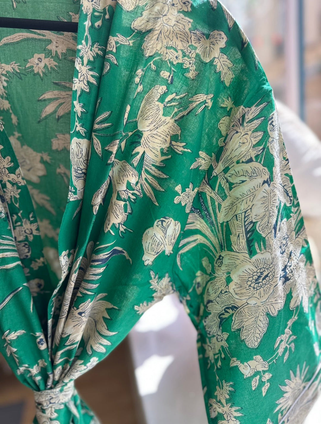 Cotton Kimono - Emerald Toile de Jouy - Hauslife